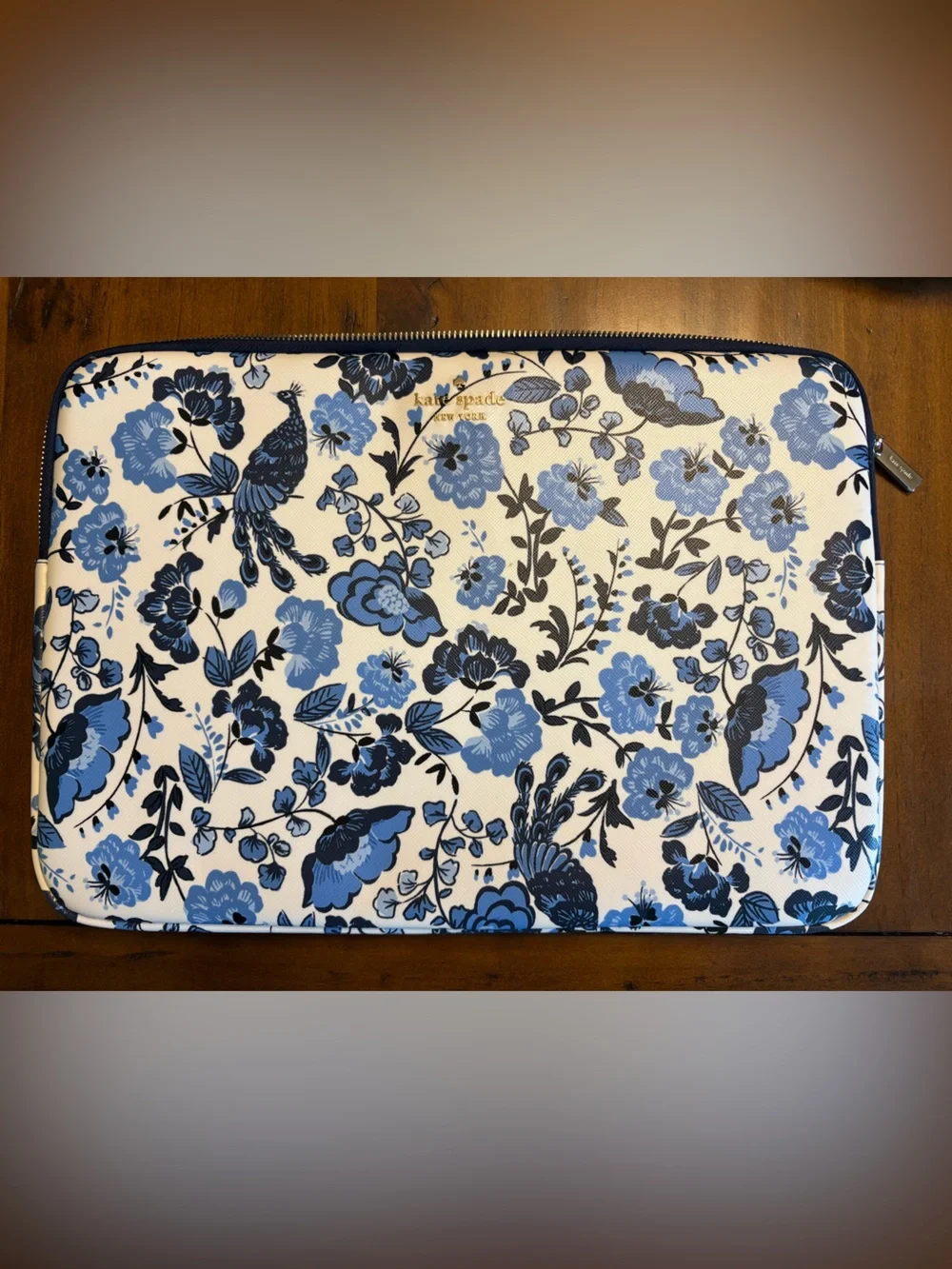 kate spade Madison Peacock 15” Floral Laptop Sleeve in Blue Multi Style KH775